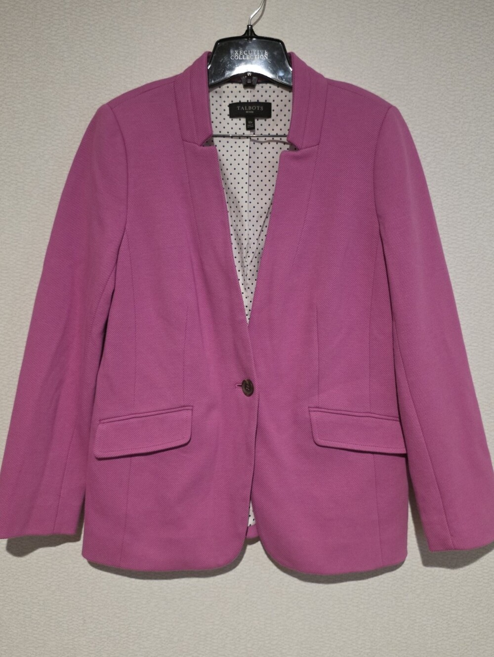 Talbots Womens Pink Blazer Jacket 10P Cotton Preppy